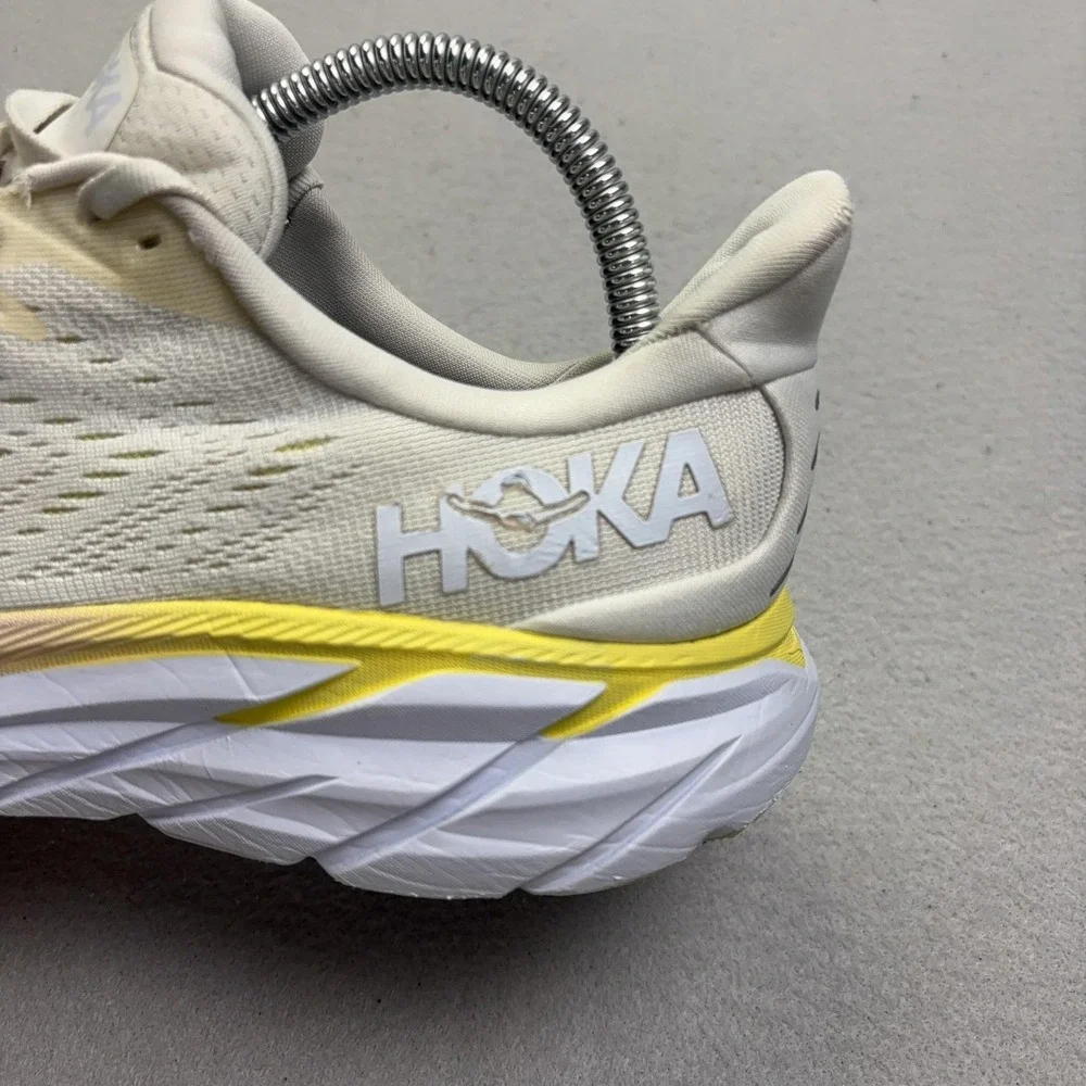 Hoka One One Clifton 8 Shoes Womens Size 8.5 White Sneakers 1119394 BDBBW